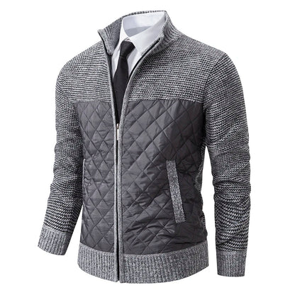 Autumn Winter Sweater Men's Loose Cardigan New Cold High Neck Jumpers Patchworked Windbreaker Casual Jackets