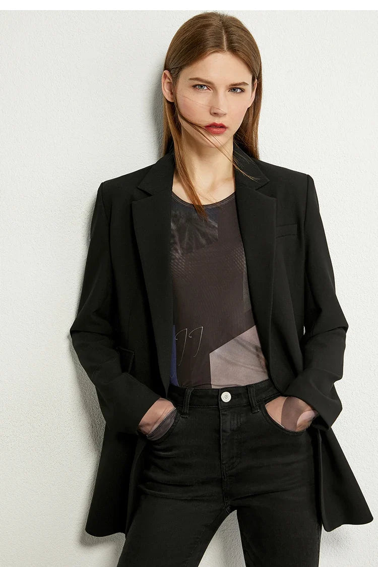 Minimalism Long sleeve T-shirts for Women 2025 Autumn New Bottoming Shirt Mesh Printing Inside Slim Trendy Tops 12421003