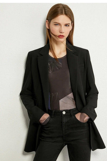 Minimalism Long sleeve T-shirts for Women 2025 Autumn New Bottoming Shirt Mesh Printing Inside Slim Trendy Tops 12421003