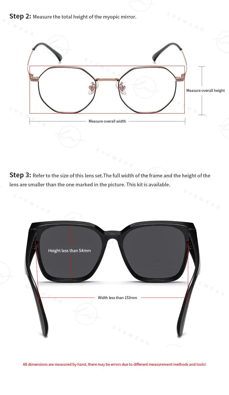 Brand Oversized Frame Cover Optical Glasses Trend Fit Over Sunglasses For Men Women Polarized TR-90 Anti-Glare UV400 Eyewear