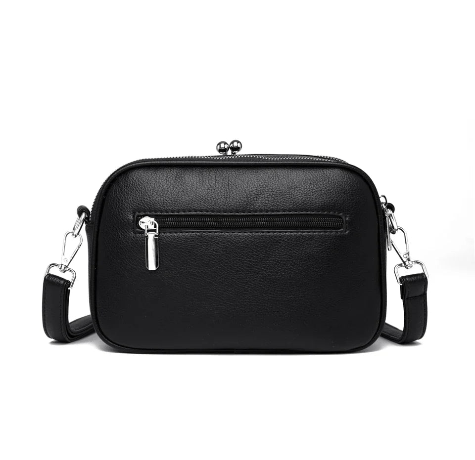 Elegant Shoulder Bag for Women Soft Leather Crossbody Bags Designer Multiple Pockets Messenger Bag Ladies Purses and Handbags