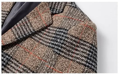 Men Plaid Blazers Suits Jackets New Spring Autumn Male Korean Design Blazers Coats Business Casual Slim Fit Blazers Men Clothing