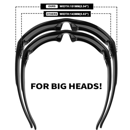 Polarized glasses Wrap Around Sports Sunglasses for Big Heads Men Women UV400 Sun Glasses 8232