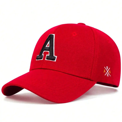 Unisex Simple Letter A Embroidery Baseball Caps Spring and Autumn Outdoor Adjustable Casual Hat Sunscreen Hat