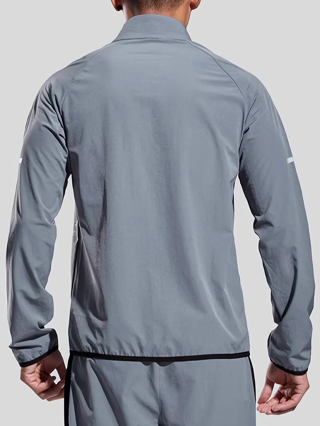 Men's sports long sleeved half zip top, quick drying running T-shirt, sports training jacket, breathable elastic fabric, mo