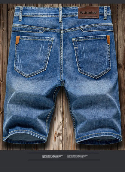 2026 Summer Shorts Jeans Men Denim Pants Stretch Dark Blue Fashion Design Men's Jeans Slim Straight Male Short Jeans Hombre