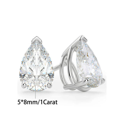 Waterdrop Moissanite Drop Earrings for Women Double Pear Cut Diamond Ear Stud 925 Sterling Silver Fine Jewelry with Certificate