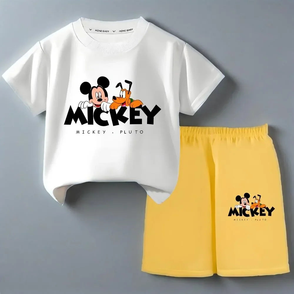 Summer New Style Boys Waffle Fabric Breathable T Shirt Sets Children Short Sleeve Top Shorts Two Piece Suit Kids Casual Outfits
