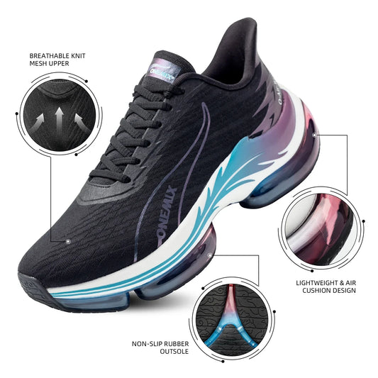 Men's Running Shoes Air Cushion Sneakers Breathable Mesh Outdoor Athletic Height Increase Walking Shoes Size EU 35-47