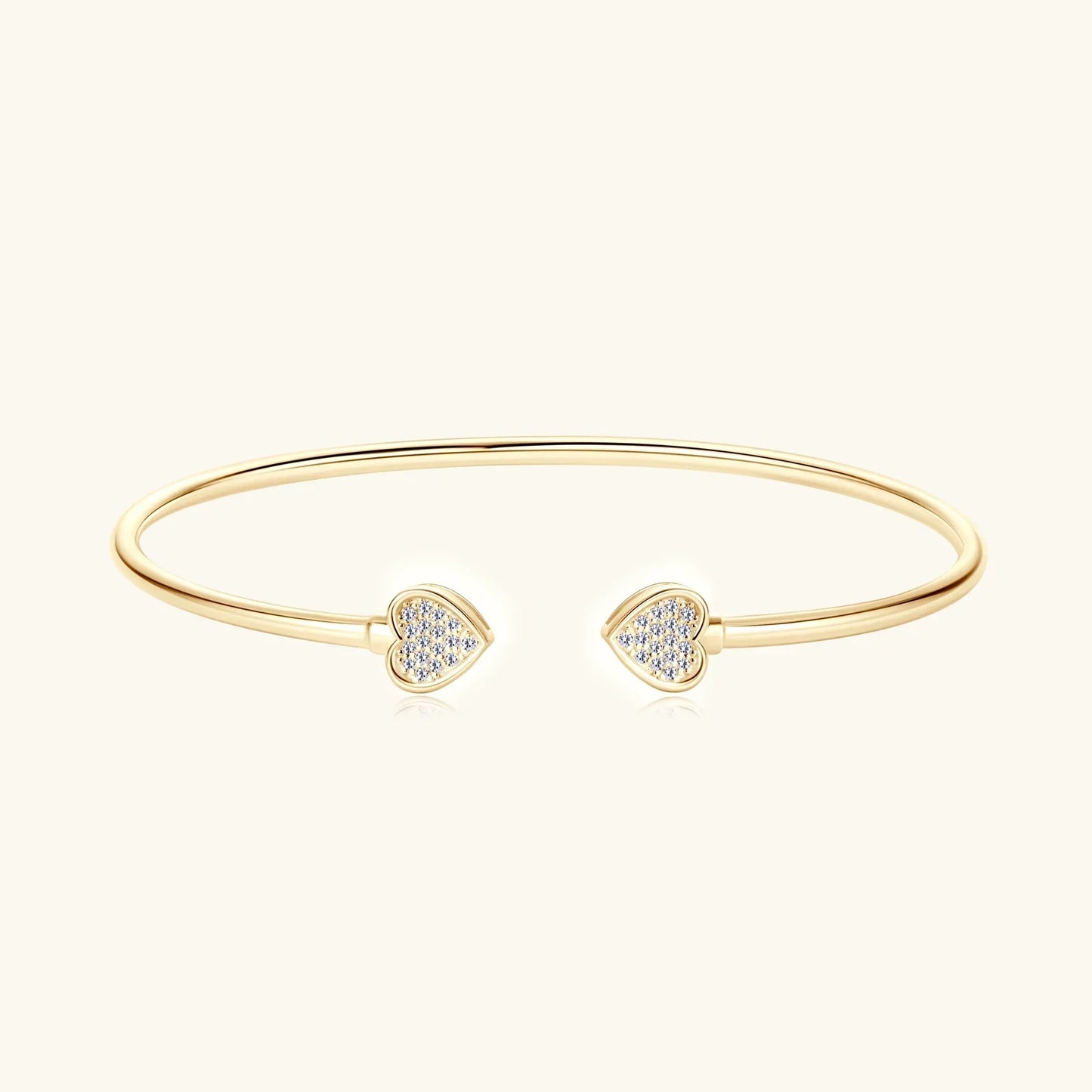 0.5CT Moissanite Bangle Bracelet 18K Gold Plated 925 Sterling Silver Classic Bangle Bezel Set Diamond Bracelet for Women Gifts