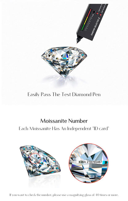 D Color Moissanite 925 Sterling Silver Luxury Geometric Charm Necklace Bracelet For Women Wedding Statement Jewelry Set