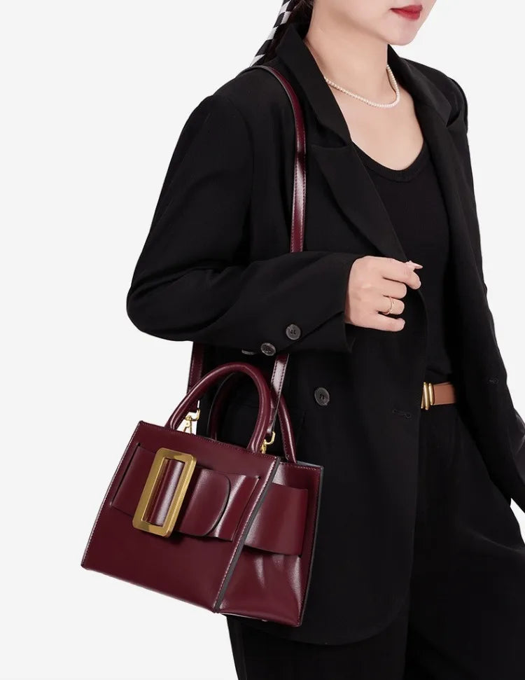 Chic Buckle Handbag Women 2026 New High Quality Trend Exquisite Luxe Shoulder Bag Distinctive Design Faux Leather Crossbody Bag