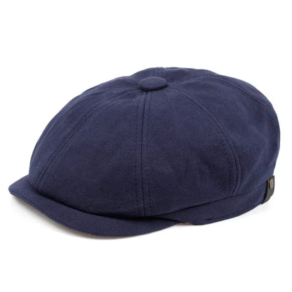 High Quality Winter Retro British Style Newsboy Cap Men Vintage Luxury Unisex New Octagonal Flat Cap Cotton Ascot Caps Beanie