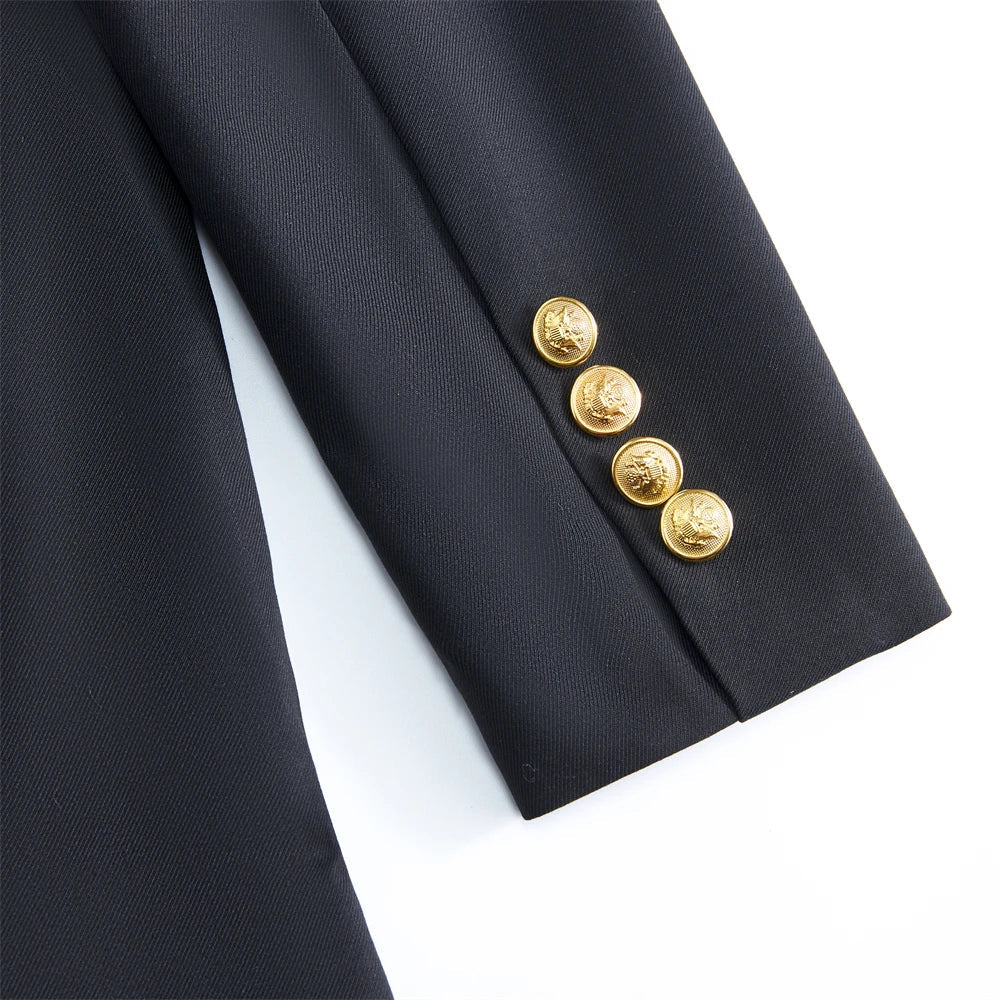 Kids' Two - Piece Suit Set: Royal Blue Jacket with Gold Buttons & Pants, Formal Outfit for Boys