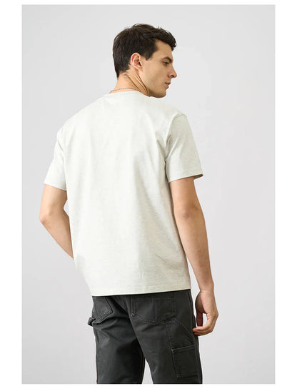 2026 Summer New Oversize 310gsm 100% Cotton T-shirts Men Quality Breathable Solid Color Comfortable Tops
