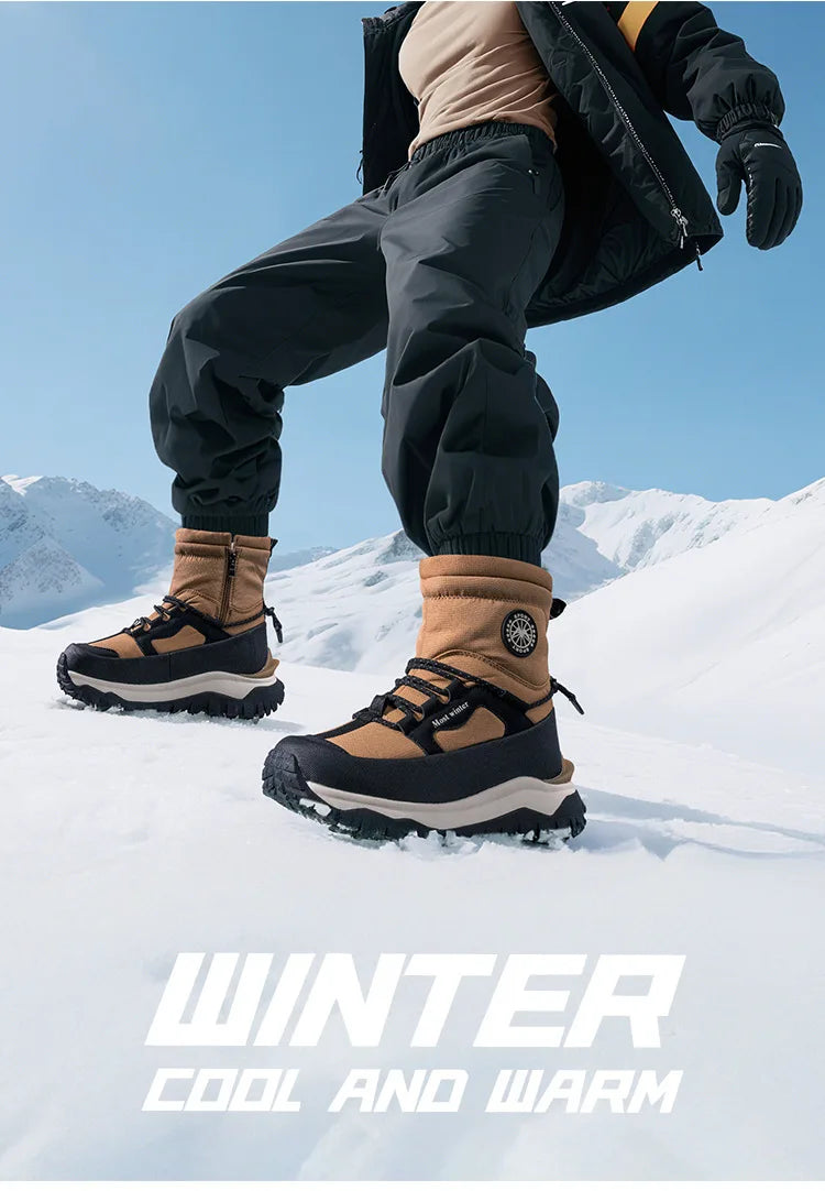 Men's Winter Boots 2026 New Snow Boots Thickened Warm Boots Waterproof Non-Slip Winter Shoes Thick Sole Cold-Proof Shoes