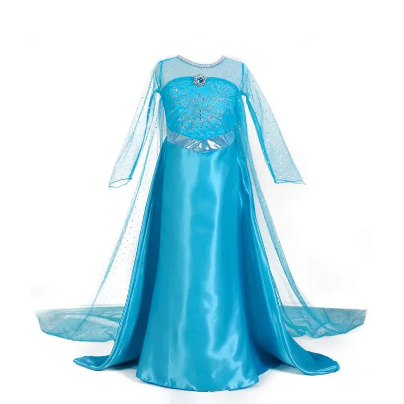 Children Costume Girl Dress Halloween Princess Cosplay Party Rapunzal Anna Elsa Birthday Clothes