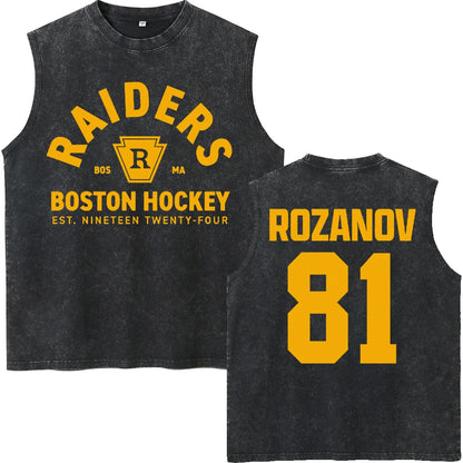 Vintage Washed Heated Rivalry Ilya Rozanov 81 Boston Raiders Tshirt Men Shane Hollander 24 Montreal Metros 100% Cotton Tees Tops