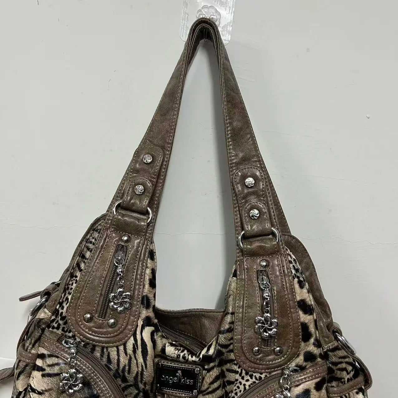 Women Handbags Large Women's Shoulder Bag Leopard Print Top-Handle Fashion Satchel Dumpling Shoulder Tote Hobos Bag