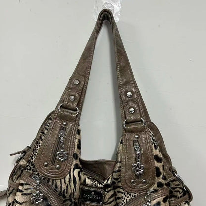 Women Handbags Fashion Leopard Shoulder Bag Large Tote Top-handle Shopping Pack Multifunctional Satchel Lady Hobos  Big Purse