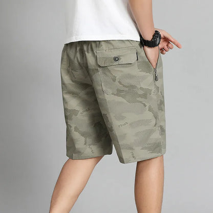 Mens Elastic Waist Casual Shorts Quick Dry Sweat Shorts Relaxed Fit Work Shorts Loose Casual Cotton Running  Short