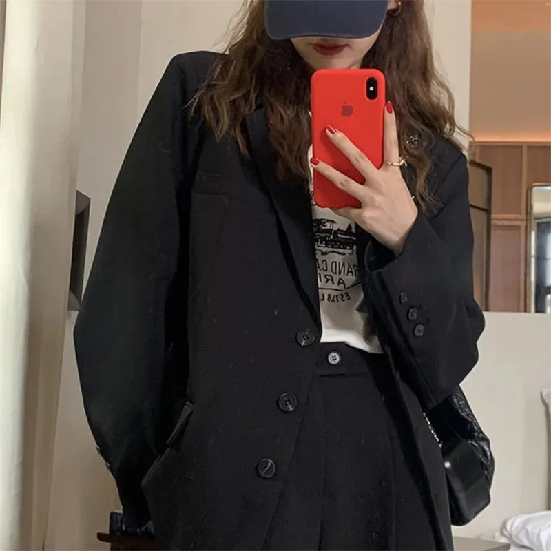2025 New Spring Summer Elegant Office Lady Coat Loose Solid Thin Long Sleeved Women Blazer All-Match Casual Jacket