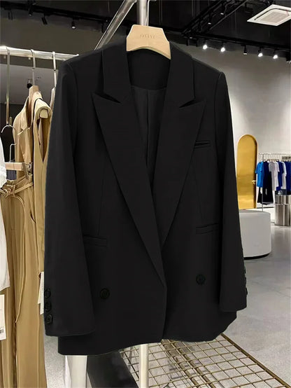 New Women Elegant Straight Suit Jacket Casual Office Lady Blazer High-end Clothes Spring Autumn Cardigan Jacket Female Outerwear