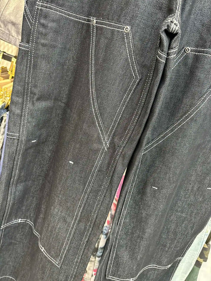 Black Original Cow Jeans Wood Trousers Bright Line Design Comfortable Fit Workwear Casual Pants ZJ118