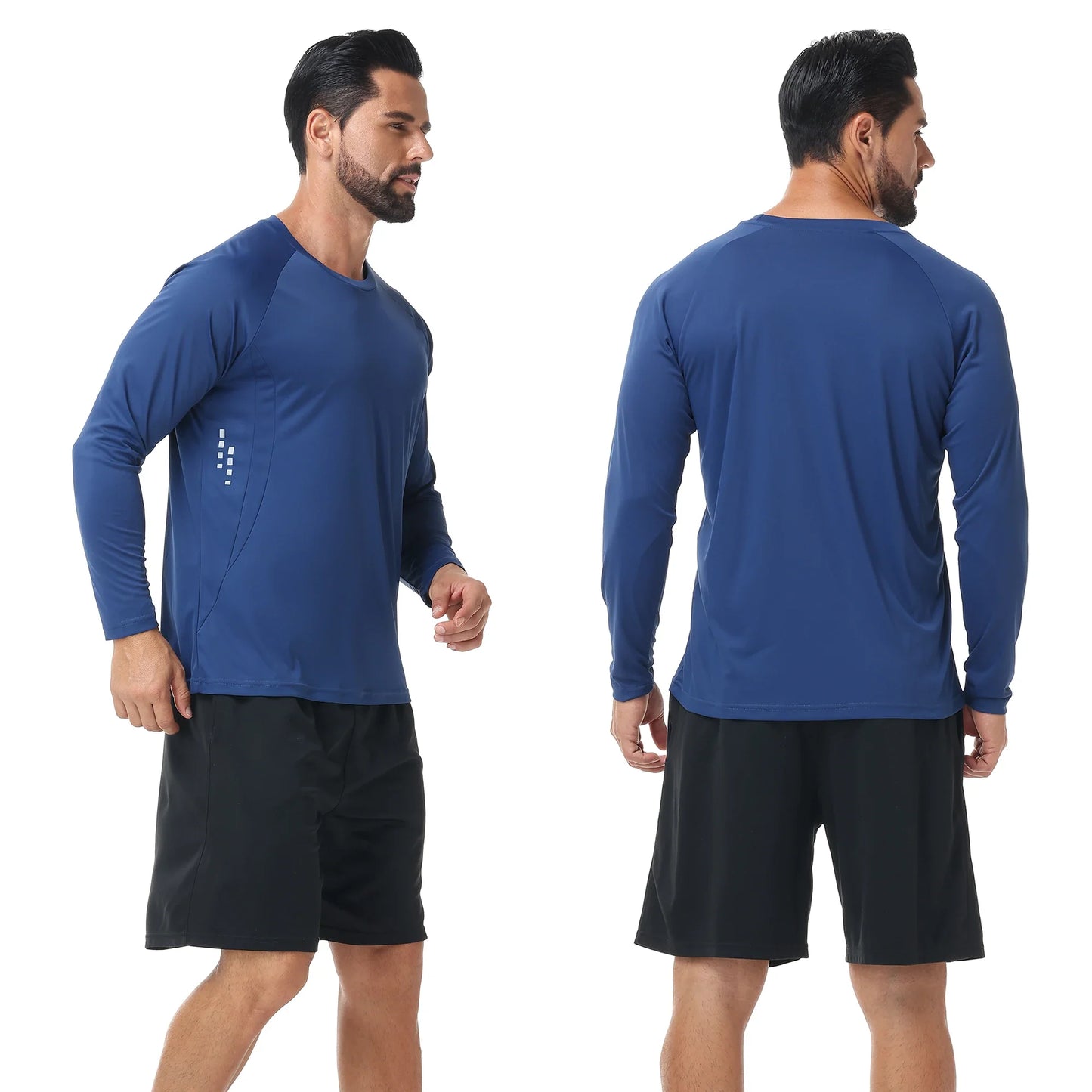 Men UPF 50+ Long Sleeve T-Shirt, Rash Guard Breathable Tops, Pullover Shirt for Sport Fishing Hiking Running Beach Surfing