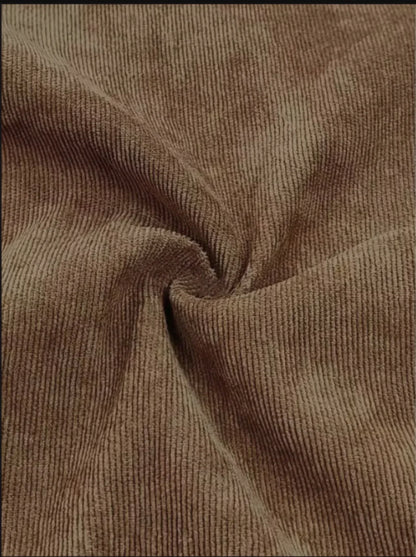 Men's suit Solid color corduroy suit Long sleeve shirt and pants casual suit