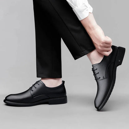 New Mens Formal Business Oxford Shoes Classic Leather Dress Shoes Wedding Office Casual Footwear Derby Shoes Male Sneakers