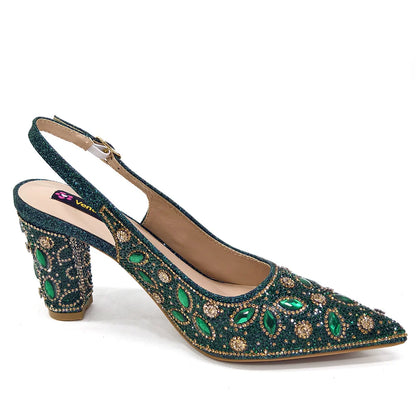 2025 Newest INS Style Black Color Elegant High Heels Nigeria Popular Design African Ladies Shoes And Bag Set For Party
