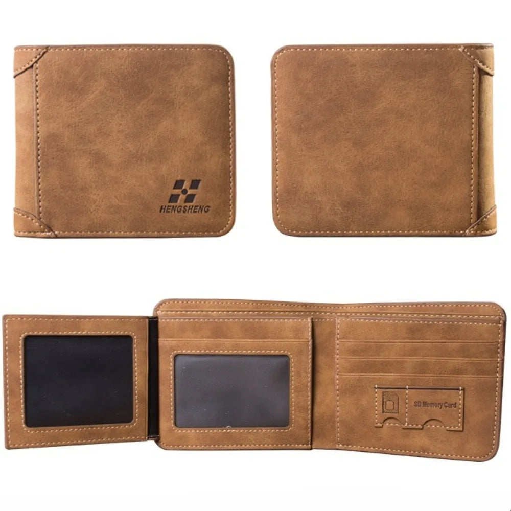 Portefeuille Homme Cuir Porte-billets Mince Rétro Cuir de vachette Porte-cartes/ID Inserts Porte-monnaie Luxe Affaires Portefeuille Pliable