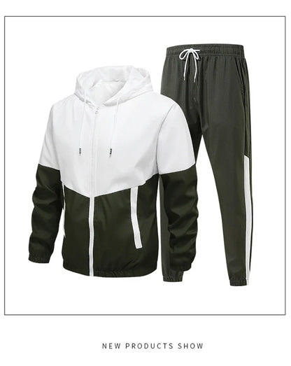CHRLCK Men's Running Sportswear Suits Breathable Clothes Sports Joggers Training Gym Fitness Tracksuit Sets Men