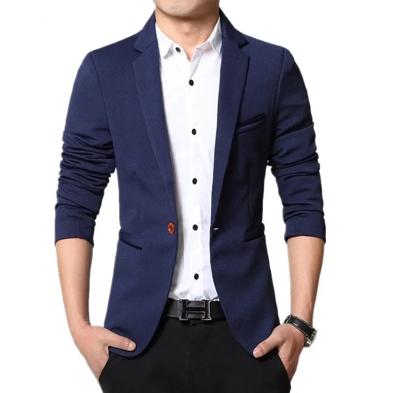 2025 New Fashion Spring  Autumn Casual Men Blazer Cotton Slim England Suit Blaser Masculino Male Jacket Blazer Men Size M-5XL