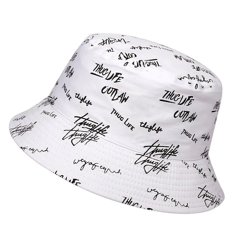Unisex Letter Embroidery Printing Personality Bucket Hats Fishermen Caps Outdoor Casual Cap Sunscreen Hat
