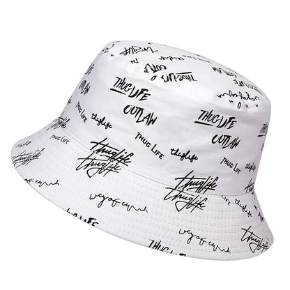 Unisex Letter Embroidery Printing Personality Bucket Hats Fishermen Caps Outdoor Casual Cap Sunscreen Hat