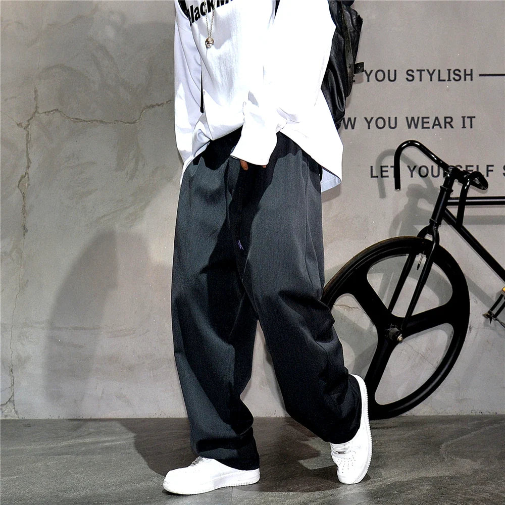 Japanese Vintage Casual Baggy Pants Mens Clothing High Quality Trend Straight Pants Fashion Loose Trousers Streetwear Pants Male