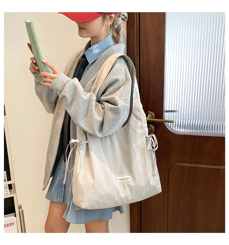 New Fashion Simple Shoulder Bag Women Large Capacity Comfortable Versatile Texture Tote Bag Simple Casual Storage Handbag