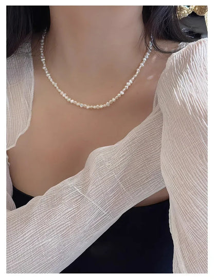 4-5mm Baroque Freshwater Pearl Necklaces 38cm 45cm 50cm 925sterling Silver Necklaces Jewelry Gift 2026 New Arrivals