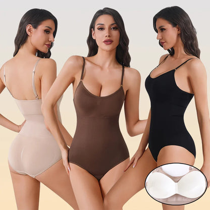 Shapewear Bodysuit for Tummy Control Women Hooks Crotch Body Shaper Stree Jumpsuit with Bras Abdomen Control