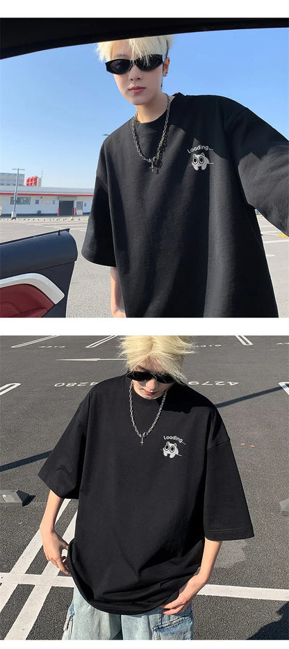 Men's T-shirts Oversized Summer Casual Wear 3XL White Cotton Tshirt for Men Funny Anime Print Men Tee Shirts New Clothes