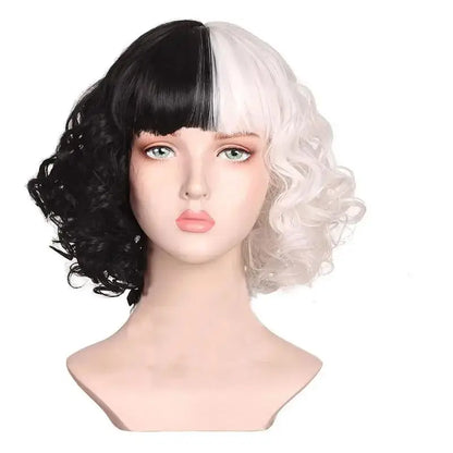 Cruella Deville Costume Black Dalmatian Jumpsuit Dress Girls Halloween Cosplay Party Dress up