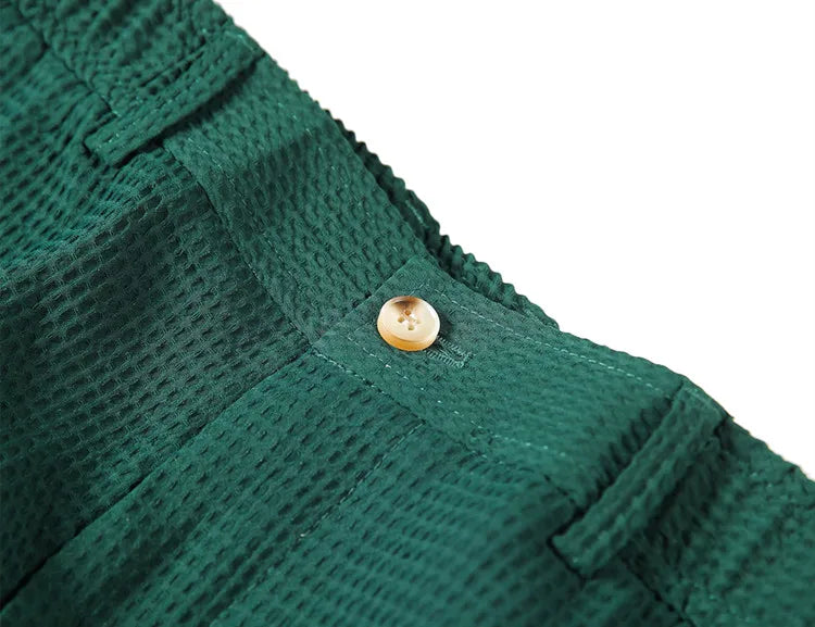 2024 Autumn New Waffle Stretch Waist Business Formal Pants Men Fashion Wedding Slim Trouser Mens Brand Social Party Suit Pants