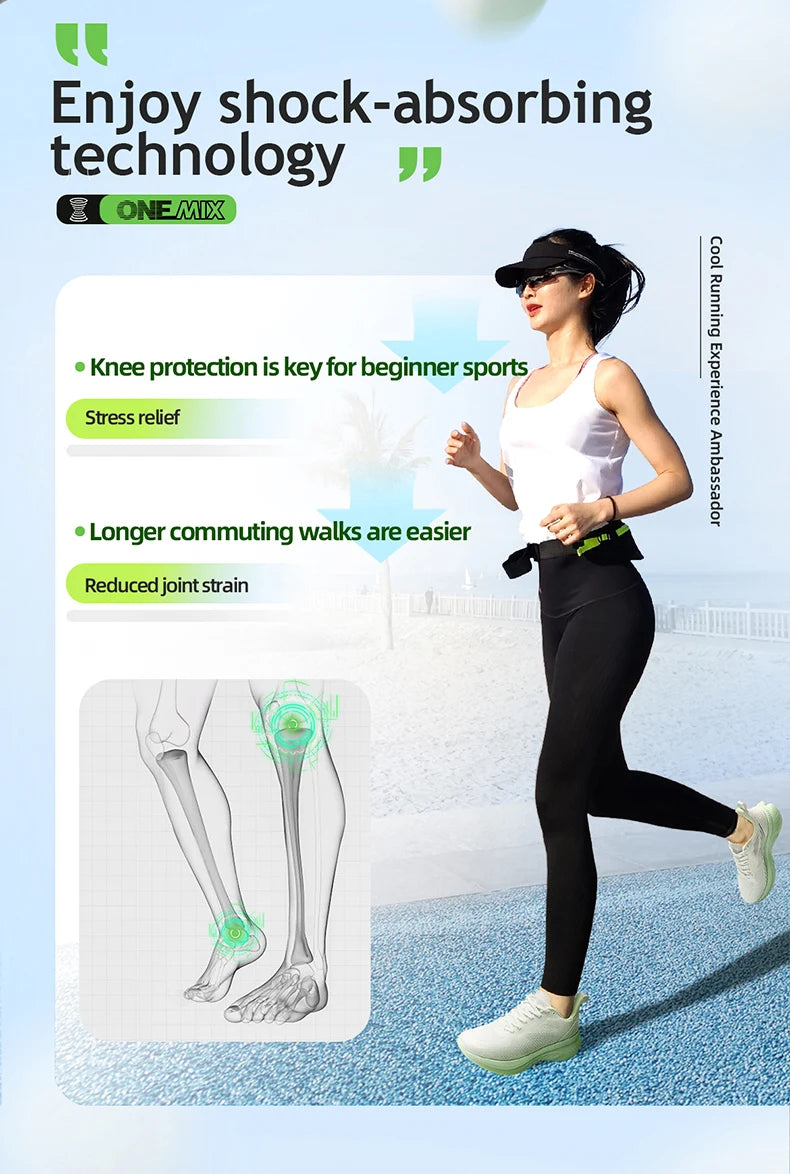 23613 Men Women Summer Lightweight Breathable Running Shoes Shock Absorb Thick Sole High Rebound Wearproof Sports Sneaker