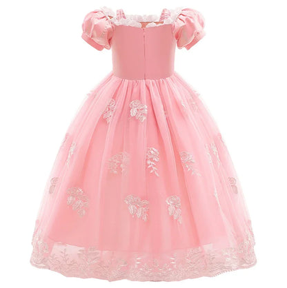 Girl Pink Aurora Cosplay Princess Dress Up Kids Christmas Halloween Tulle Fancy Rapunzel Costume for Children Girls Birthday