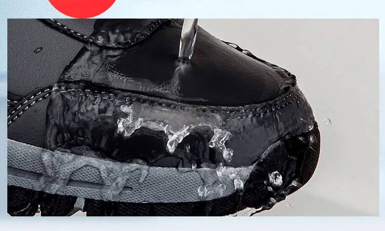 Winter Men Boots PU Leather Snow Boots Man Plush Warm Causal Shoe Waterproof Men Boots High Quality Male Sneakers Ankle Boots