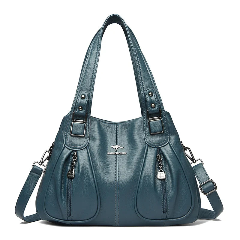 100% Genuine Leather Women Handbag Fashion Girls Top-Handle Bucket Bag Soft Cowhide Female Shoulder Bags Women Crossbody Bag Sac