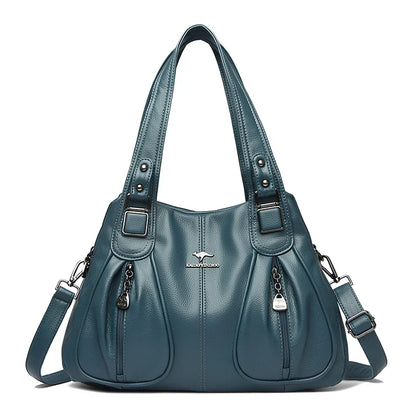 100% Genuine Leather Women Handbag Fashion Girls Top-Handle Bucket Bag Soft Cowhide Female Shoulder Bags Women Crossbody Bag Sac