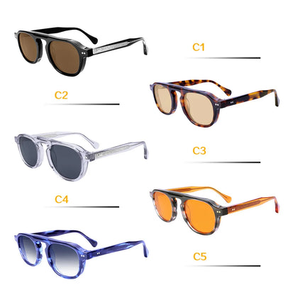 Driving Sunglasses for Men Women Polarized Lens UV400 Protection Retro Round Glasses  Frame Anti Glare for Day Use